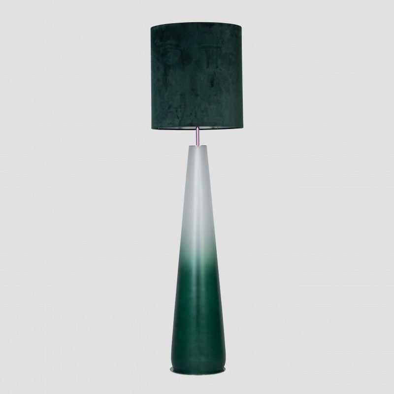 Berlin Green Matt Floor Lamp, Green Velor Shade