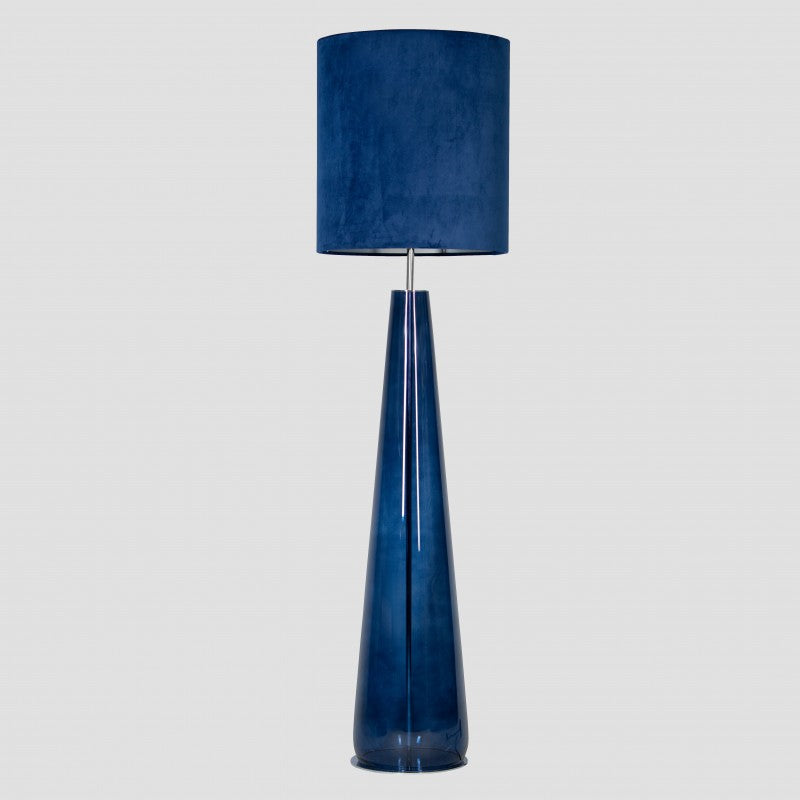 Berlin Navy Floor Lamp, Navy Blue Velor Shade