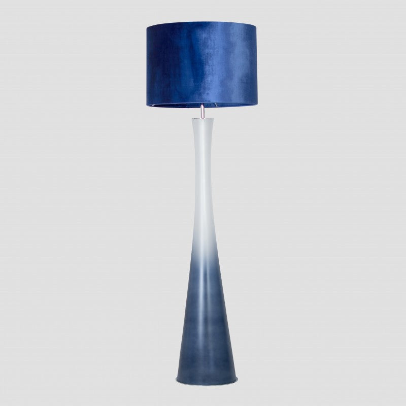 Siena Blue Matt Floor Lamp, Navy Blue Velor Shade