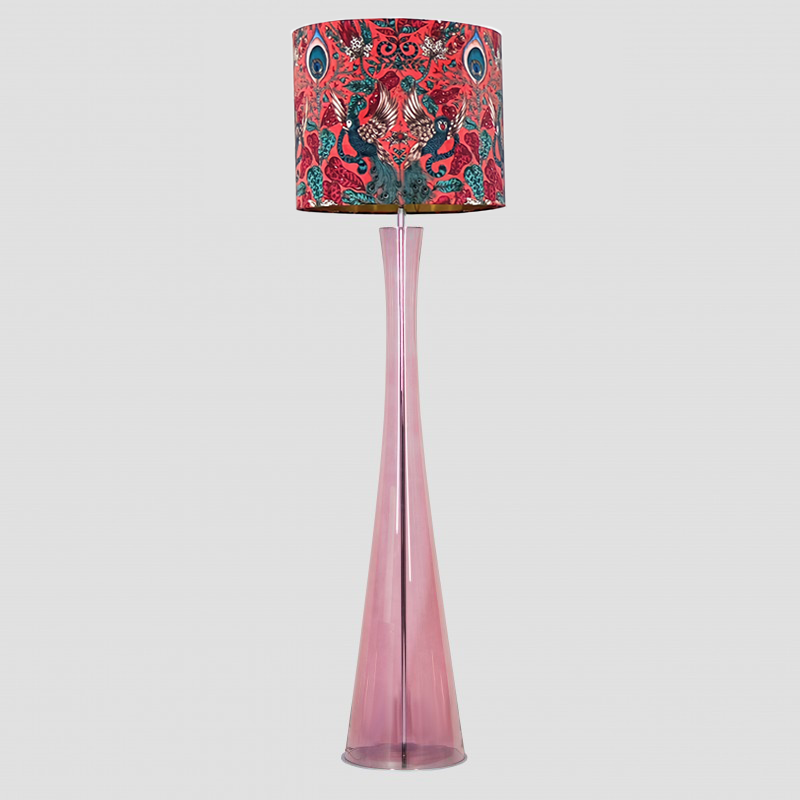 Siena Light Lavender Floor Lamp, Red Versace Shade