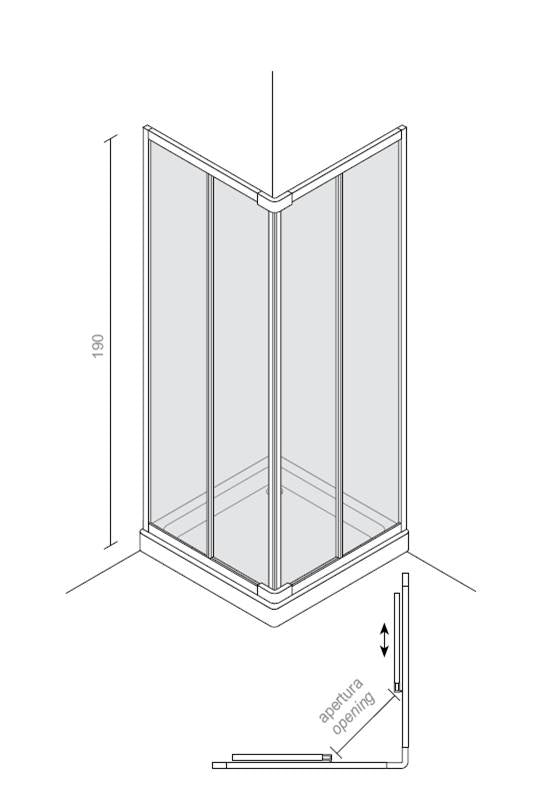 Playfour 4-Panel Reversible Corner Entry (2 Fixed, 2 Movable) Panels (79-82cm Extension)