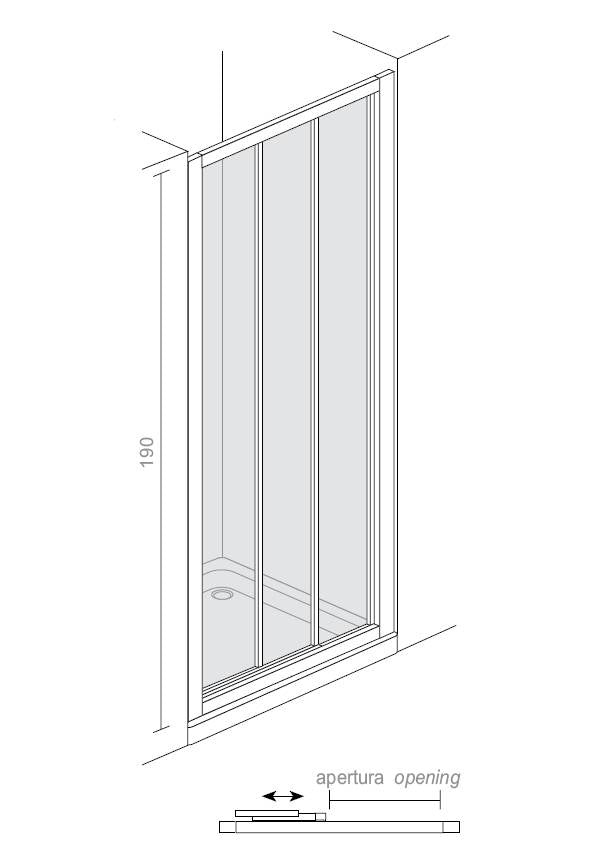 Playfour Reversible Sliding Door 3 Panels (1 Fixed, 2 Movable) (109-115cm Extension)