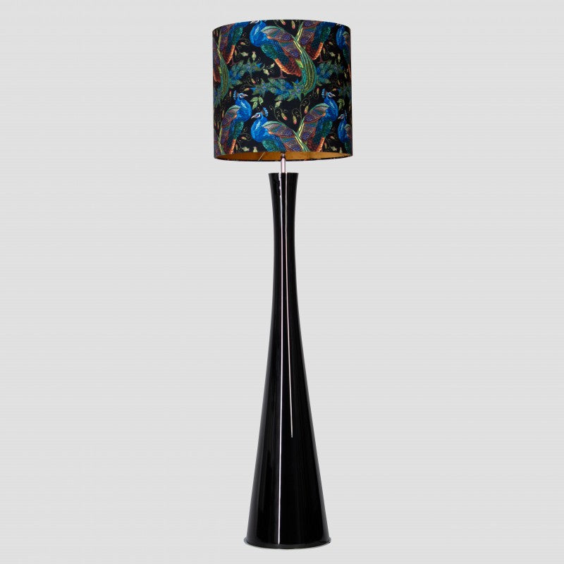 Siena Black Floor Lamp, Black Versace Shade