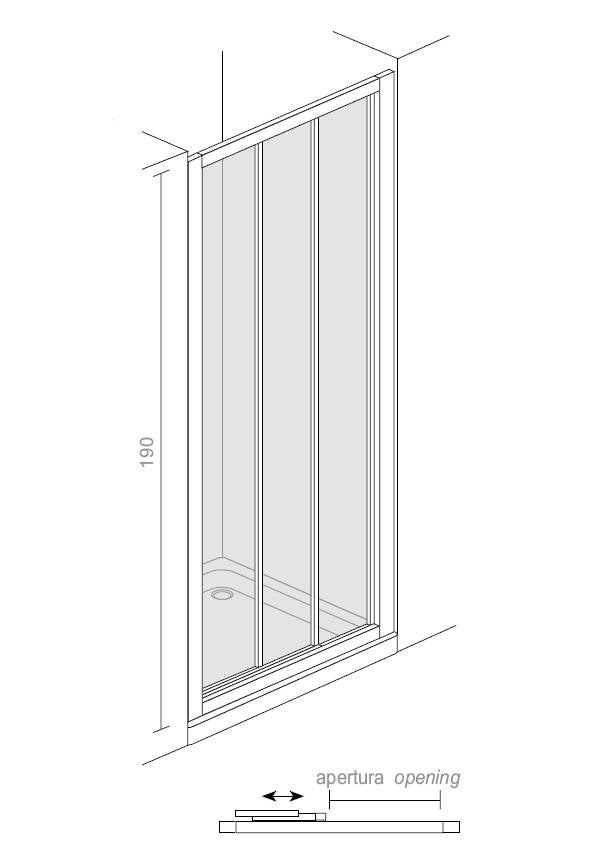 Playfour Reversible Sliding Door 3 Panels (1 Fixed, 2 Movable) (103-109cm Extension)